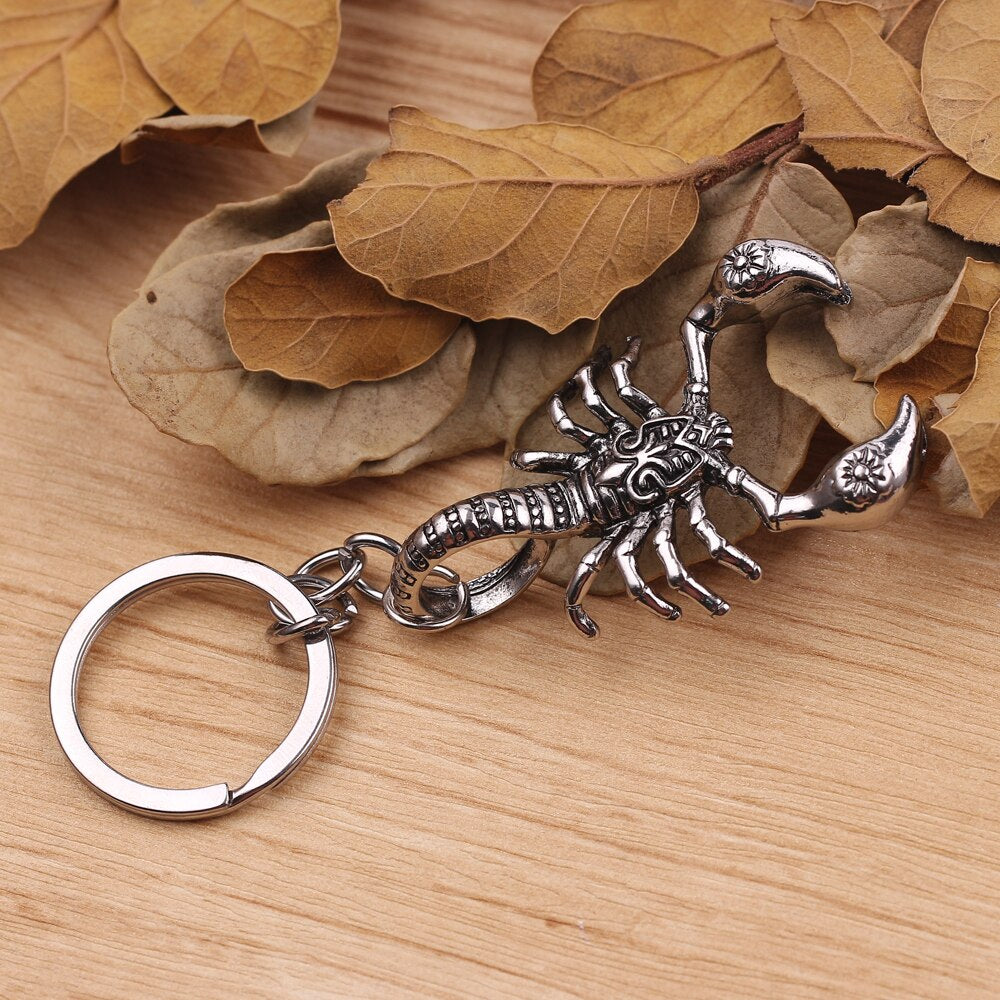 Hip hop Black Cool Scorpion Animal Pendant Key Chain Stainless Steel Exquisite Fashion Punk Keychain Men Jewelry Birthday Gift