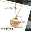 Hesiod Antique Gold Color Chain Summer Beach Jewlery Starfish Shell Pendant Necklace for Women - Charlie Dolly