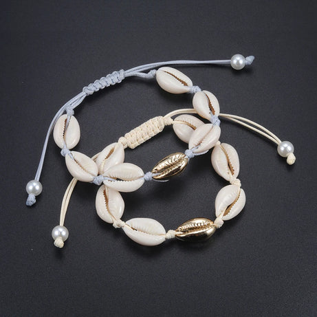 Handmade Cowrie Shell and Conch Boho Bracelet