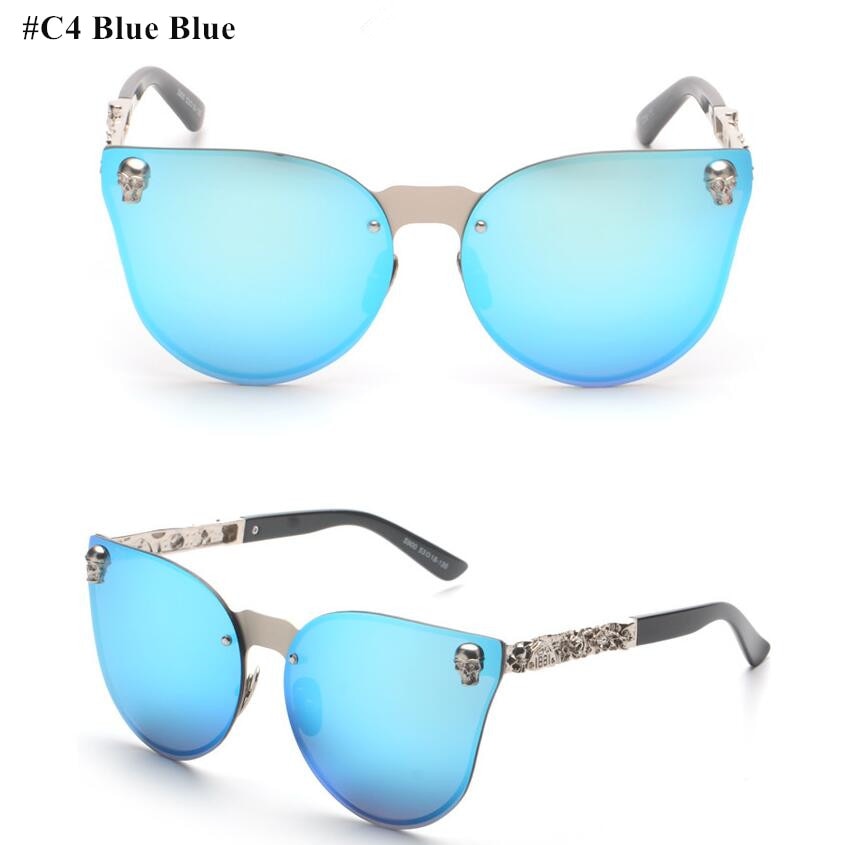 Emosnia Pink Sunglasses Rose Gold Skull Oversize Sunglasses Women Brand Designer Big Frame Sun Glasses For Female Ladies Eyewear - Charlie Dolly