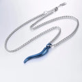 Italian Horn Pendant Necklace Gold/Stainless Steel/Rose Gold/Blue Cornicello/Cornetto Amulet Italian Jewelry GP2407M - Charlie Dolly