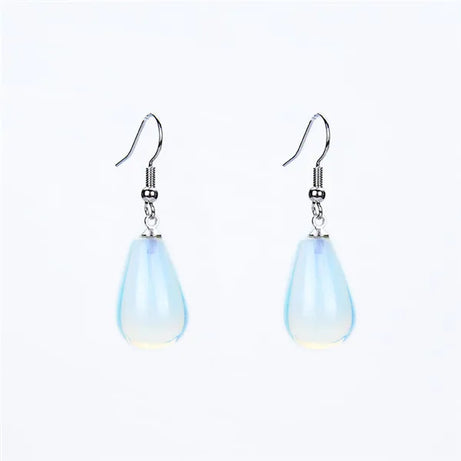Obsidian Rose Quartz Teardrop Healing Earrings Jewelry
