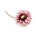 Wuli&baby Enamel Pink Daisy Trendy Brooch Flower Pin For Women and Mom Gift Simple Accessories 2019 - Charlie Dolly