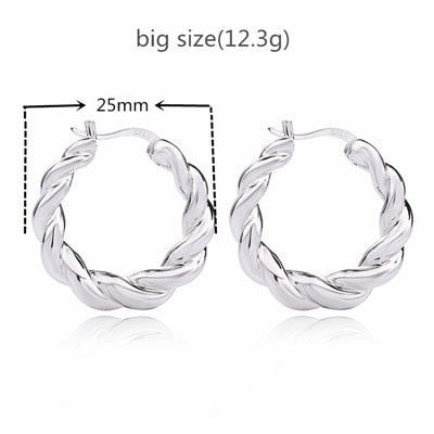 Slovecabin 925 Sterling Silver Luxury Hoop Piercing Boucle Doreille Femme Gold Round Circle Fashion Earrings for Women Jewerly - Charlie Dolly