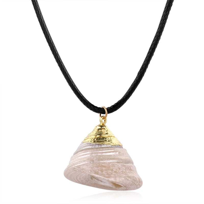 Hesiod Antique Gold Color Chain Summer Beach Jewlery Starfish Shell Pendant Necklace for Women - Charlie Dolly