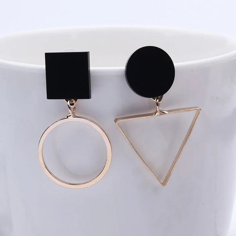 Black Leaf Pearl Crystal Long Earrings Jewelry