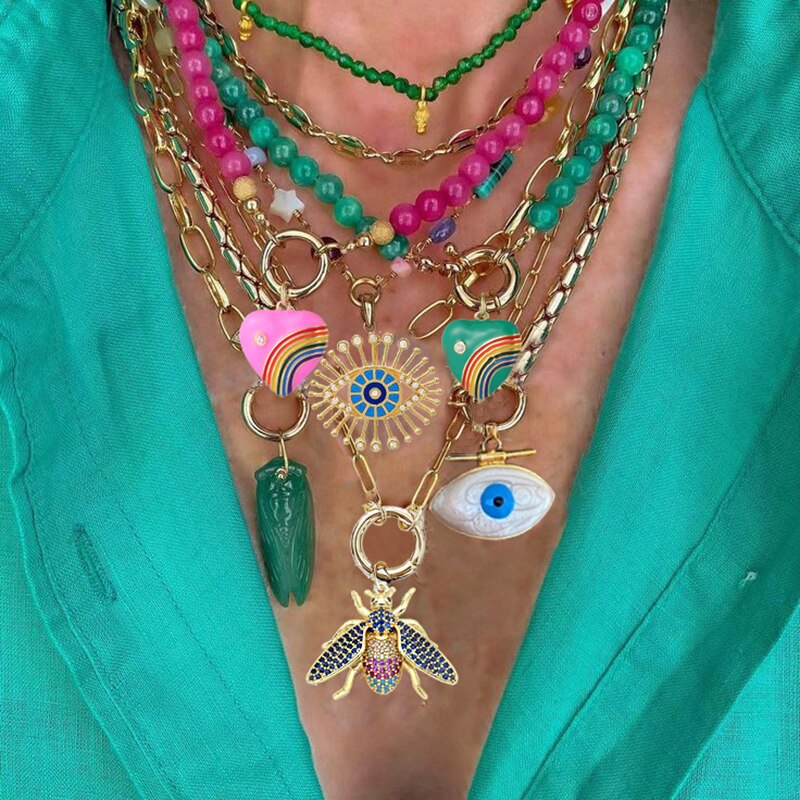 punk Exquisite beach bohemian boho red coral puka shell heart natural stone bead necklace women jewelry bijoux collar wholesale - Charlie Dolly