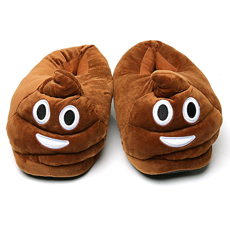 LLUUMIU Winter slippers women Shoes Warm Soft Indoor Slippers Men Plush Shoes Cute Funny Poop Home Flats Non-slip room slides - Charlie Dolly