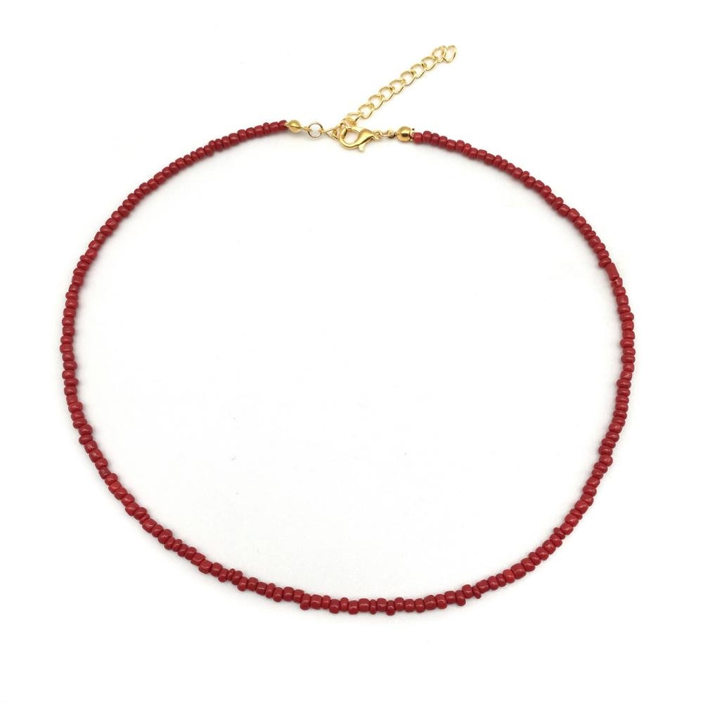 Simple Seed Beads Strand Necklace Women String Beaded Short women Necklace Jewelry 16 inches Chokers Necklace Gift - Charlie Dolly
