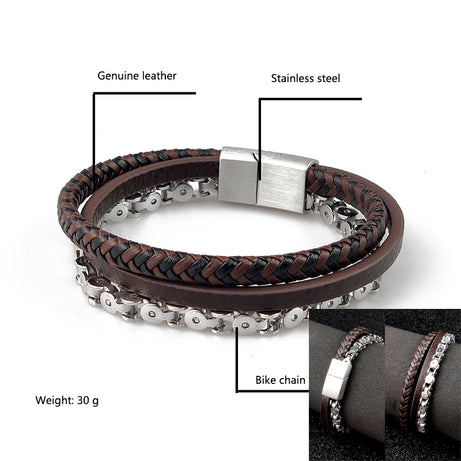 Boho Jewelry Beads Leather Charm Bracelet for Men Women Stainless Steel Natural Stone Rosary love Bracelet Bangle  Gift Wholesal - Charlie Dolly