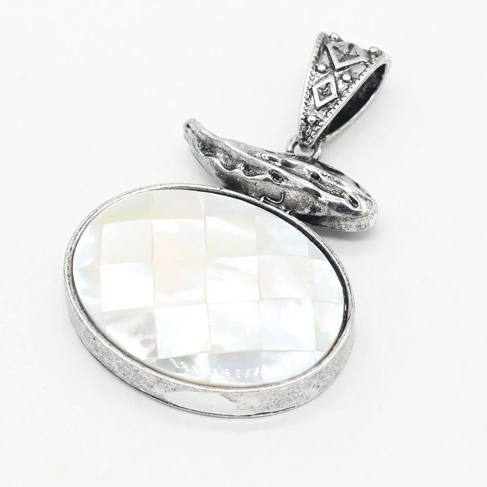2024 New Natural Stone Abalone Shell Charms Boho Rose Quartzs Agates Pendant for Women Jewelry Making DIY Necklace Accessories