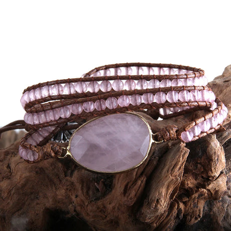 3-Strand Natural Stone Wrap Bracelet