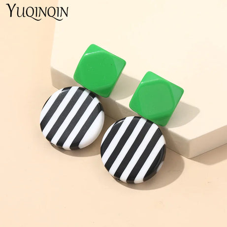 Large Acrylic Resin Statement Drop Earrings Jewelry