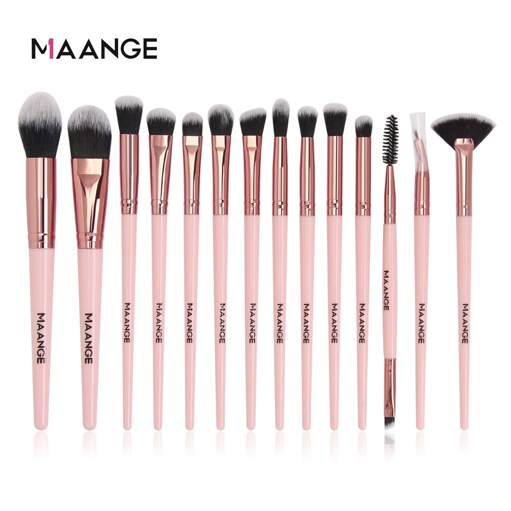 MAANGE Makeup Brushes Pro Pink Brush Set Powder EyeShadow Blending Eyeliner Eyelash Eyebrow Make up Beauty Cosmestic Brushes - Charlie Dolly