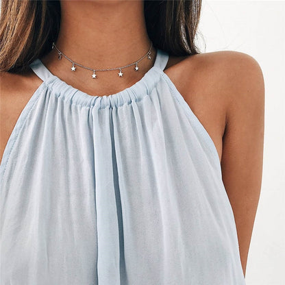 2023 Boho Necklaces &amp; Pendants Vintage Multilayer Choker Necklace Women Fashion Collar Collier Femme Moon Jewelry Accessories