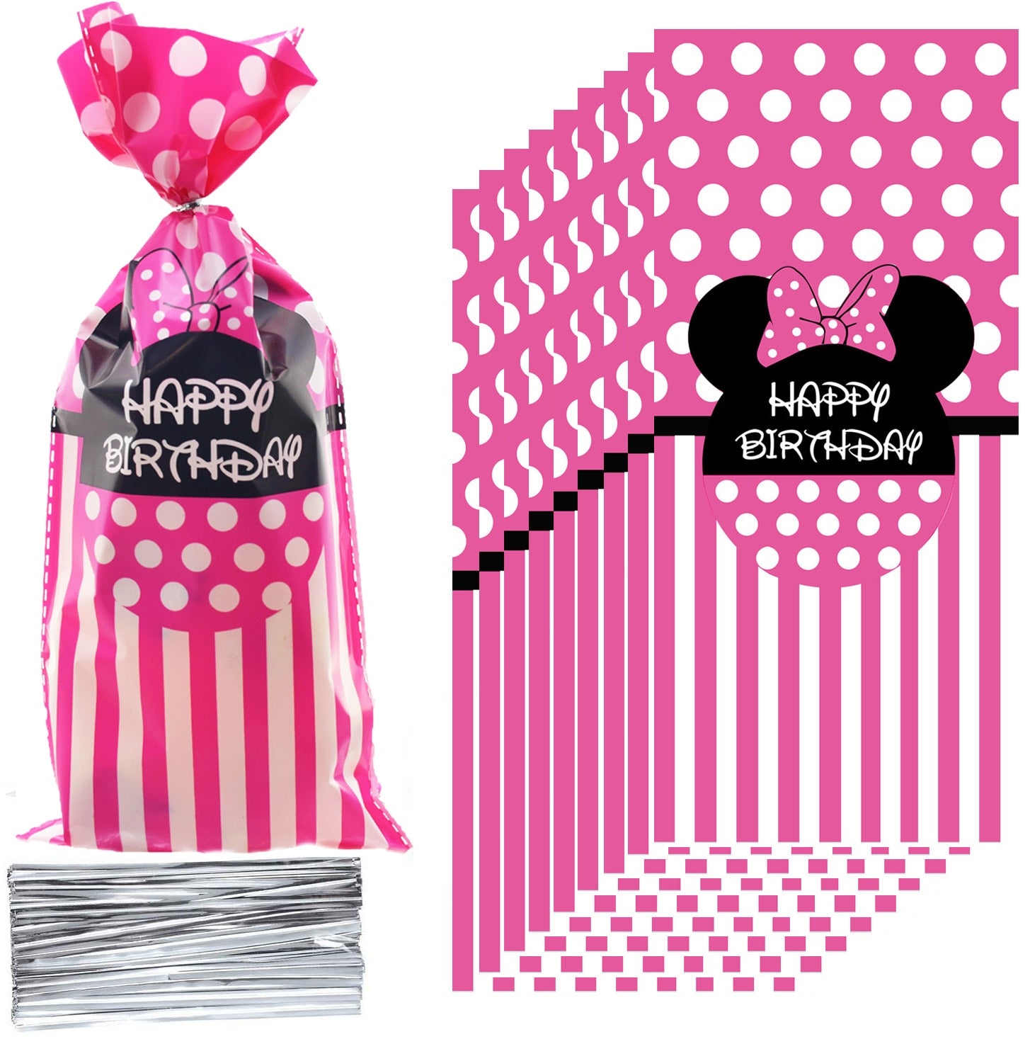 PINK MINNIE Birthday Party Supplies Kids Disposable Mouse Ear Napkins Towels Plates Cups Girl Baby Shower Wedding Decoration - Charlie Dolly