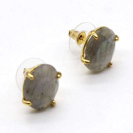 Crystal Stud Earrings for Women Girls Waterdrop Round Oval Shape Natural Lapis Lazuli Amethyst Faceted Stone Earring Jewelry - Charlie Dolly