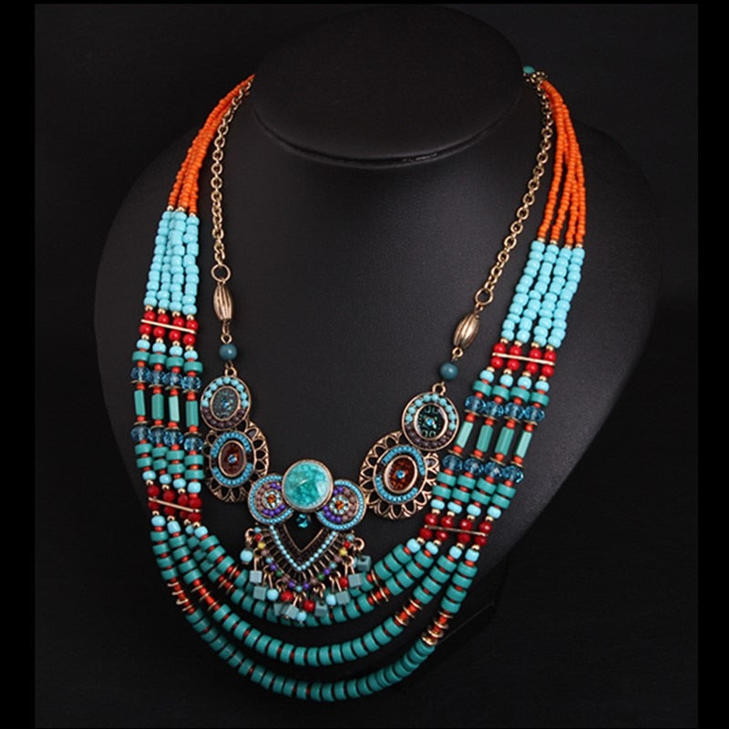 Bohemian Handmade Beaded Necklace Women's Multi-layered Color Clothing Accessories Necklace - Charlie Dolly