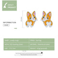 WOSTU 2021 925 Sterling Silver Animals Cute Lovely Corgi Stud Earrings For Women Fashion Party Jewelry CQE1281 - Charlie Dolly