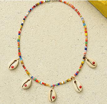 punk Exquisite beach bohemian boho red coral puka shell heart natural stone bead necklace women jewelry bijoux collar wholesale - Charlie Dolly