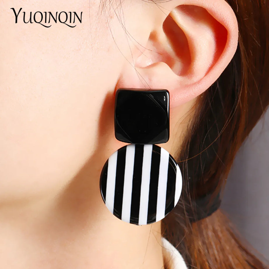 Large Acrylic Resin Statement Drop Earrings Jewelry