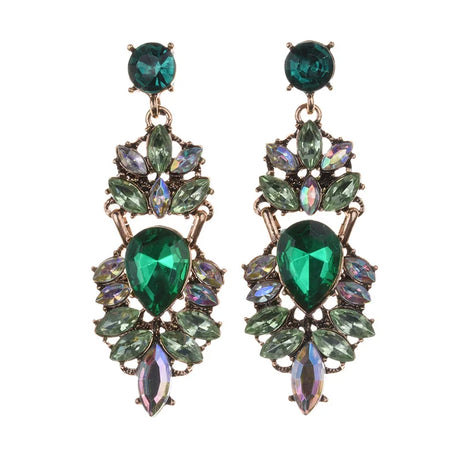 Crystal Water Drop Long Statement Earrings Jewelry