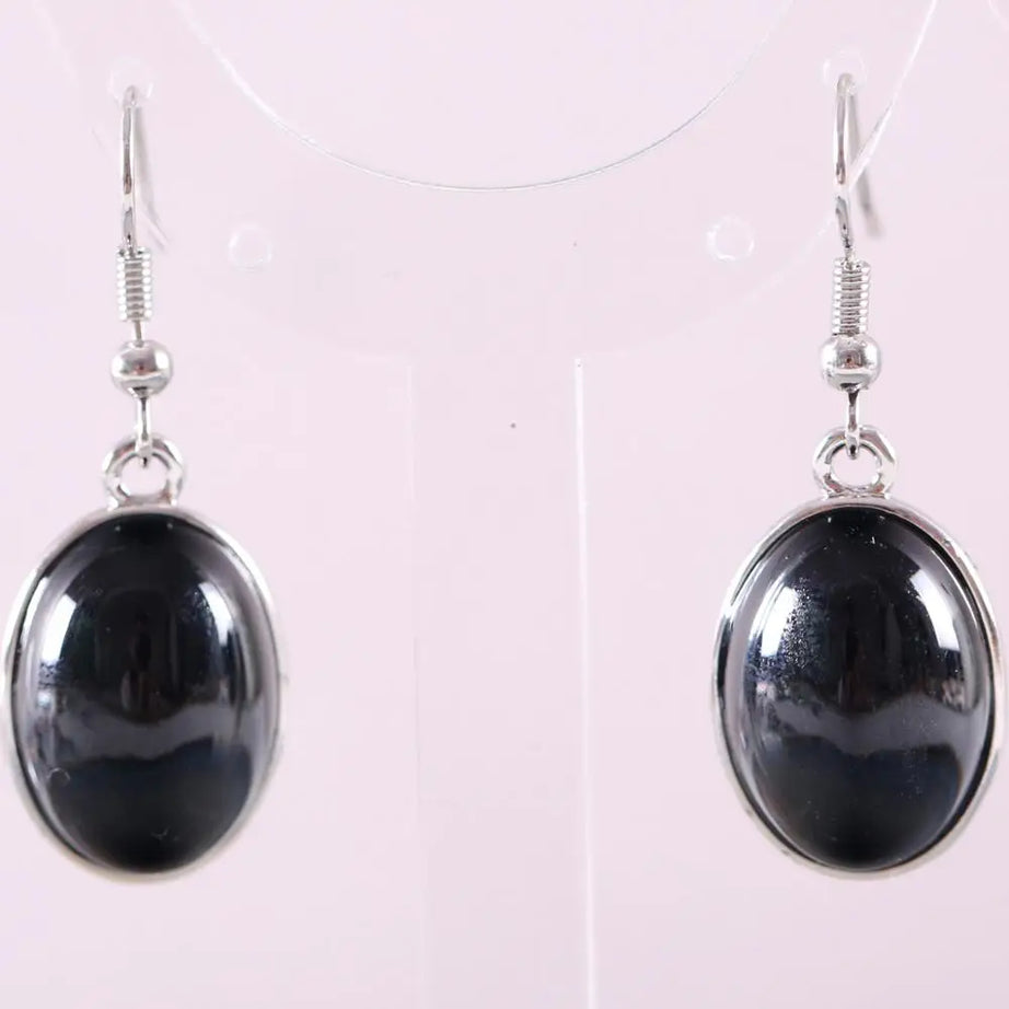 White Opal Lapis Cabochon Drop Earrings Jewelry