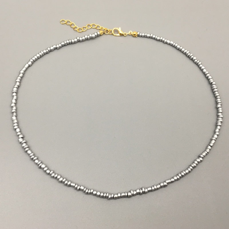 Simple Seed Beads Strand Necklace Women String Beaded Short women Necklace Jewelry 16 inches Chokers Necklace Gift - Charlie Dolly
