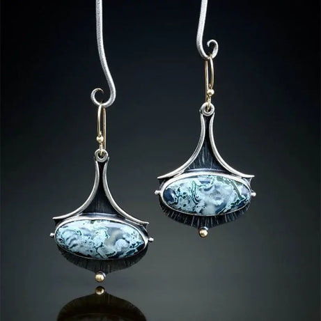 Green Enamel Coconut Leaf Pearl Drop Earrings Jewelry