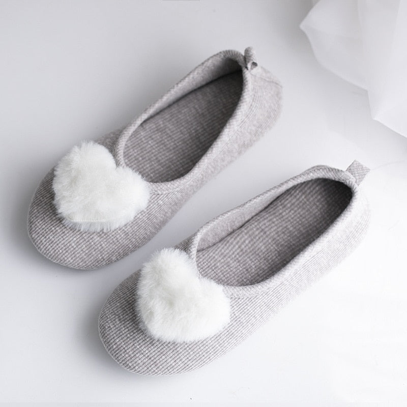 Suihyung Spring Autumn Home Slippers Women Indoor Floor Shoes Soft Bottom Bedroom Slides Fur Hairball Non-slip Ladies Slippers - Charlie Dolly