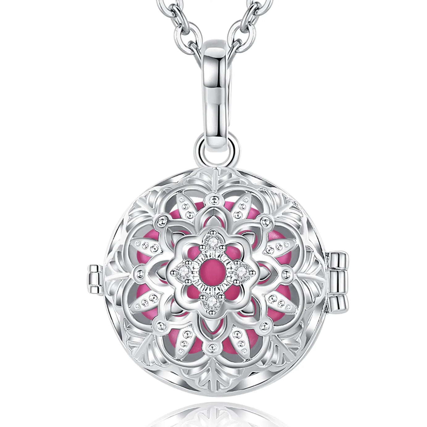 Eudora 18mm Harmony Ball Lotus Cage Pregnancy Bola Necklace, Angel Caller Amulet