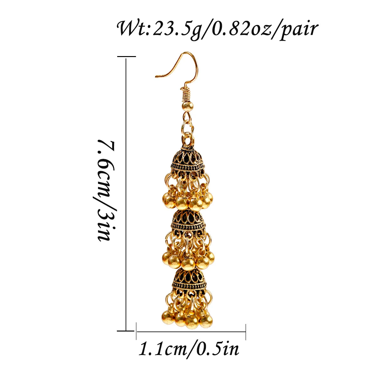 أقراط هندية على شكل أجراس فضية اللون عرقية للنساء أقراط Jhumka التركية العتيقة مجوهرات بوهو بيجو