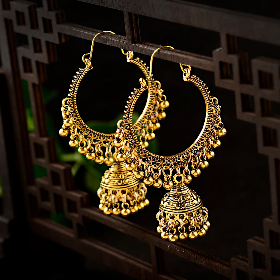 Pearl Bead Indian Jhumka Hanging Earrings Jewelry