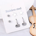 Stainless Steel Earrings Small Cute Butterfly Star Moon Heart Stud Earrings Set Punk Piercing Earing Women's Minimalist Jewelry - Charlie Dolly