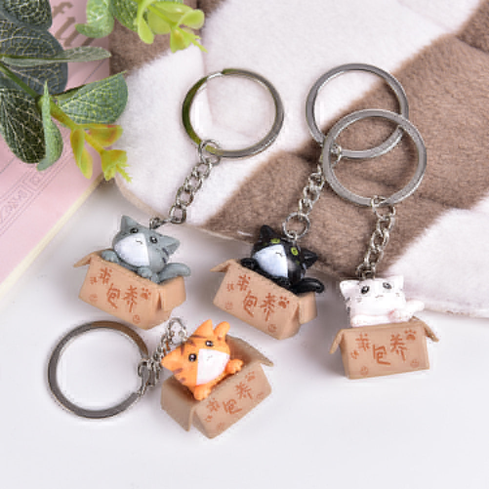1pcs Creative Personality Cute Little Cat Box Keychain For Women Men Keychain Bag Pendants - Charlie Dolly