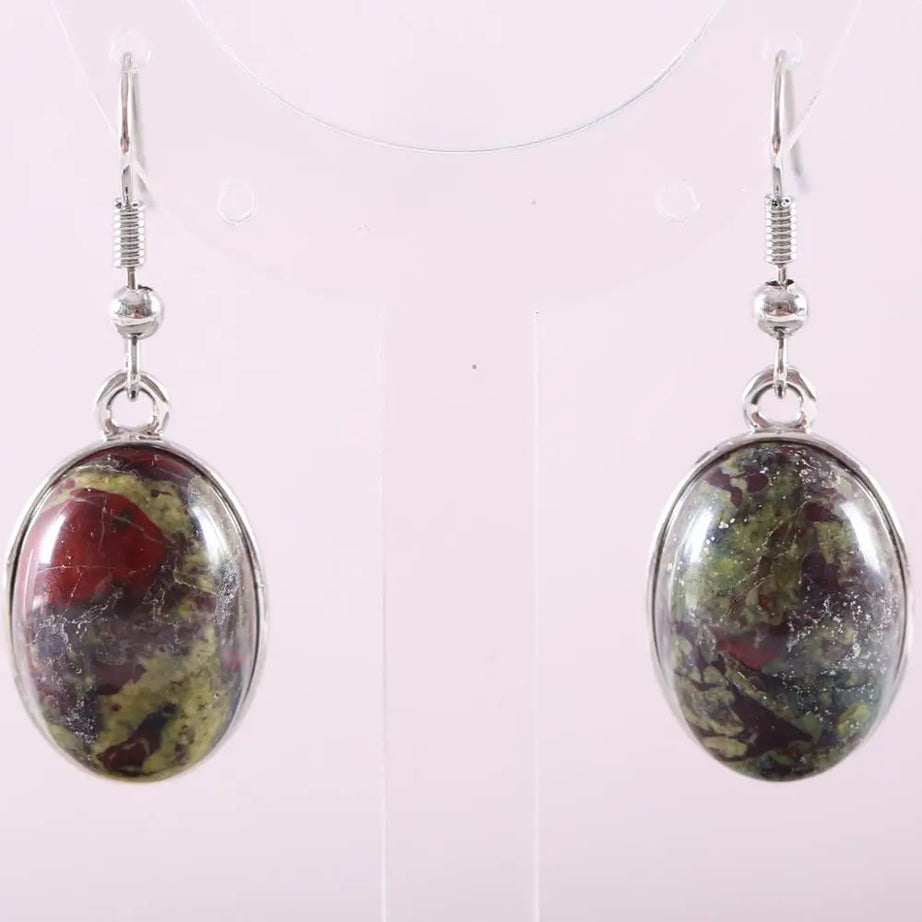 White Opal Lapis Cabochon Drop Earrings Jewelry