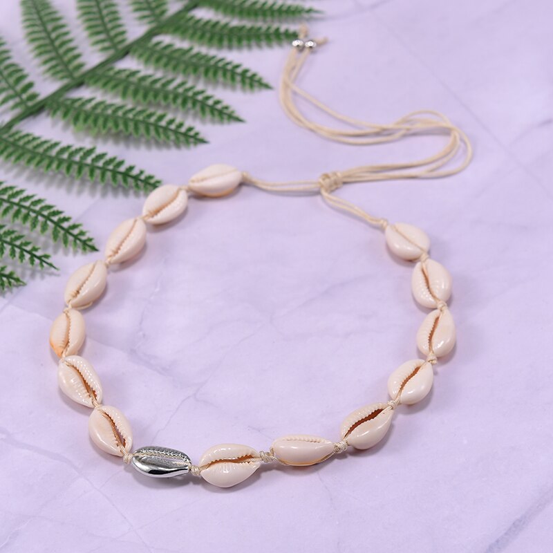 Natural Puka Shell Choker for Women Fashion Boho Collares Necklace Handmade Adjustable Wholesale Femme Accessories - Charlie Dolly