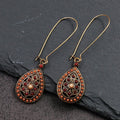 Exknl Fashion Vintage Drop Earrings For Women Alloy Crystal Ethnic Beads Boho Flower Earrings Colorful Dangle Earrings Jewelry - Charlie Dolly