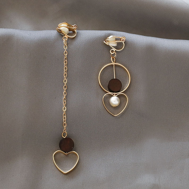 Fashion charm Creative pearl clip on Earrings Cute Handmade Earrings Womens ear clips Jewelry - Charlie Dolly