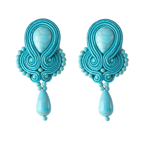 Soutache Leather Woven Boho Dangle Earrings Jewelry