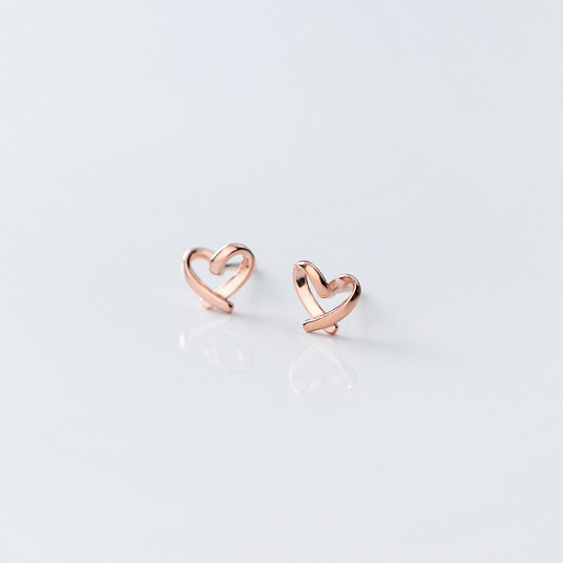 La Monada Small 925 Sterling Silver Stud Earrings For Women Piercing Ear Women Silver Earring 925 Heart Earrings Silver 925 - Charlie Dolly