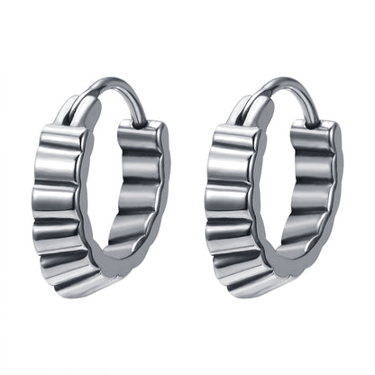 ZS 1 Pair Punk Rock Round Earrings Fashion Stainless Steel Ear Ring Skull Surgical Steel Earrings for Men Women Pop Ear Piercing
