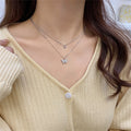 Shiny Butterfly Necklace Ladies Exquisite Double Layer Clavicle Chain Necklace Jewelry for Ladies Gift - Charlie Dolly