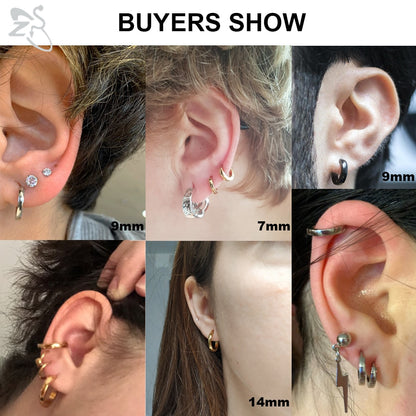 Small Hoop Earrings Women Circle Earrings Men High Polish Stainless Steel Round Earrings Jewelry Men Ear Piercing Bijoux Jewelry