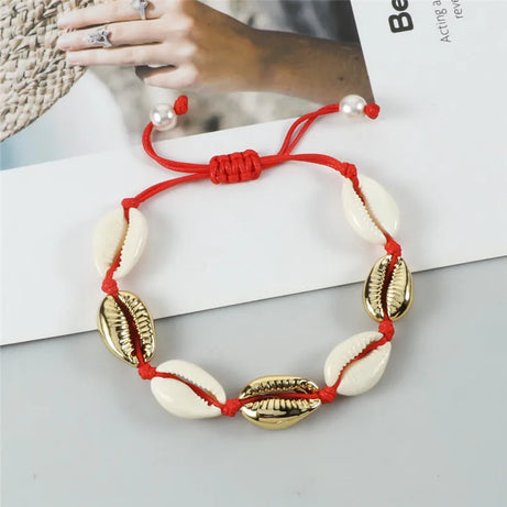 Vintage Cowrie Shell Rope Boho Bracelet