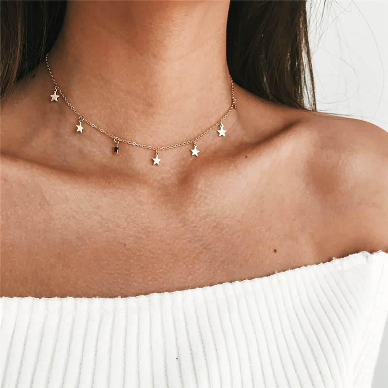 2023 Boho Necklaces &amp; Pendants Vintage Multilayer Choker Necklace Women Fashion Collar Collier Femme Moon Jewelry Accessories - Charlie Dolly
