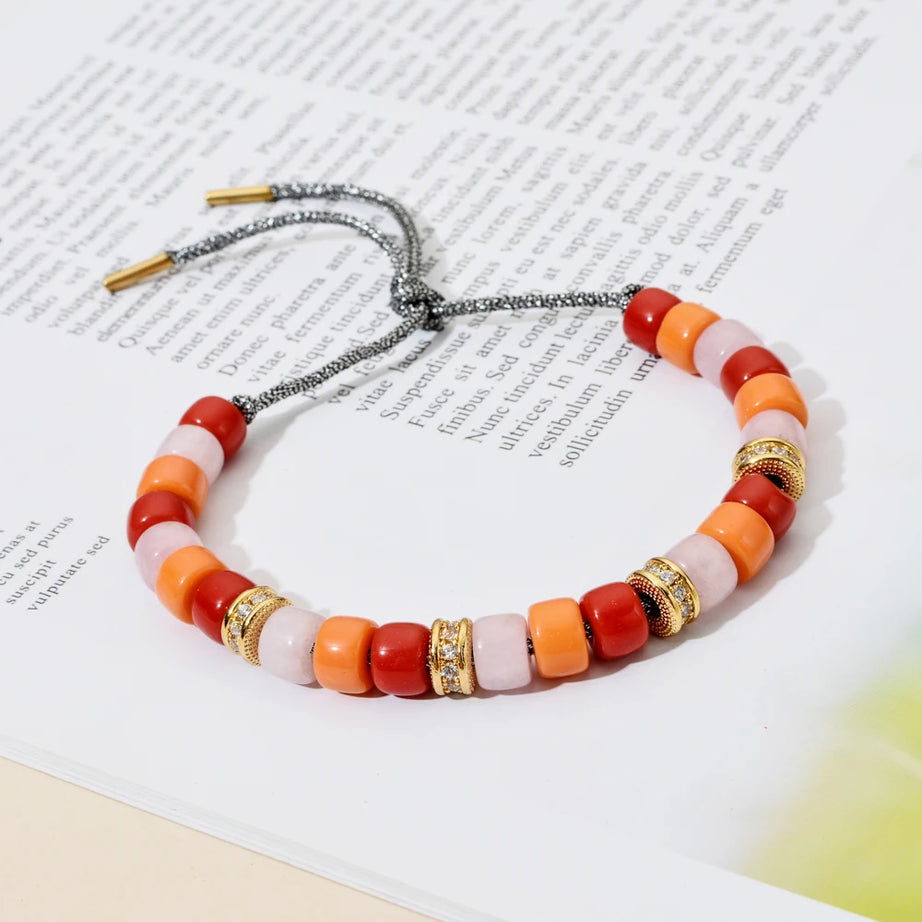 Vintage Boho Handmade Pull Tie on Rope Bracelet DIY Natural Stones Crystal Charm Beads Stone Trendy Bracelet Lucky Jewelry - Charlie Dolly