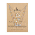 3Pcs/set 12 Zodiac Sign Necklace For Women 12 Constellation Pendant Chain Choker Birthday Jewelry With Cardboard Card - Charlie Dolly