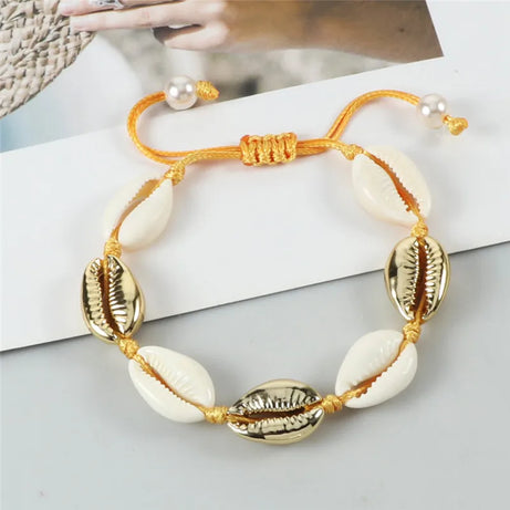 Vintage Cowrie Shell Rope Boho Bracelet