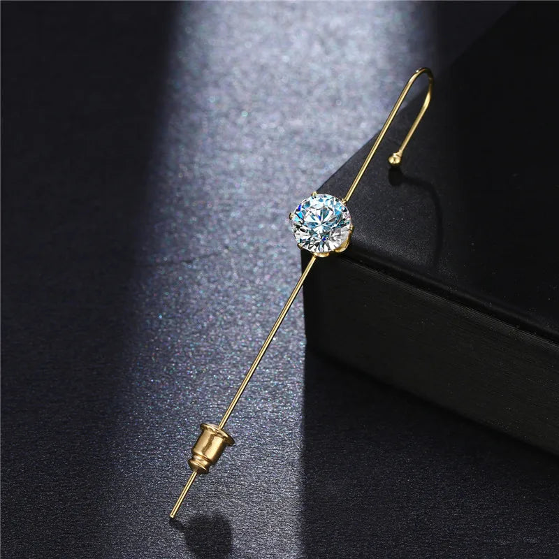 KSRA Bohemian Gold Color Earrings For Women Ear Wrap Crawler Hook Earring Zirconia Climber Long Earrings Statement Boho Jewelry